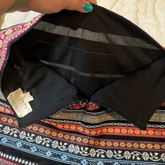 NICOLE MILLER Artelier Silk Beaded Boho Print Mini Skirt size 4 - Picture 6 of 11